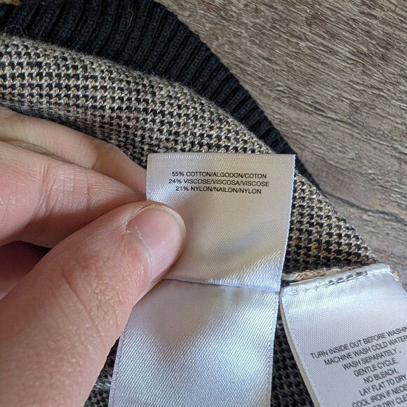 Anne Klein Women's Black and Tan Patterned Hoodie Size Extra Large - Picture 4 of 4